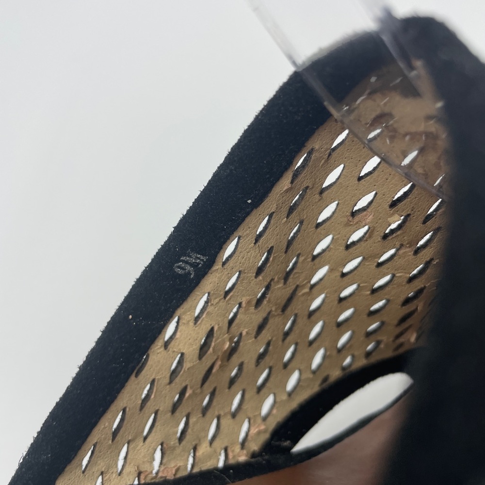 Matt Bergson Woven Leather Wedge Sandal With Gold Accents Size 9 - Picture 7 of 9